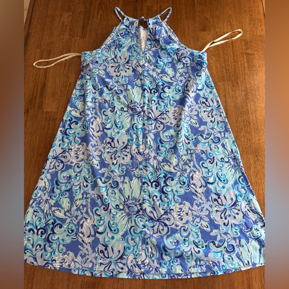 Lilly Pulitzer Billie Dress SZ S Saltwater Blue Suns Out Funs Out - Picture 6 of 14